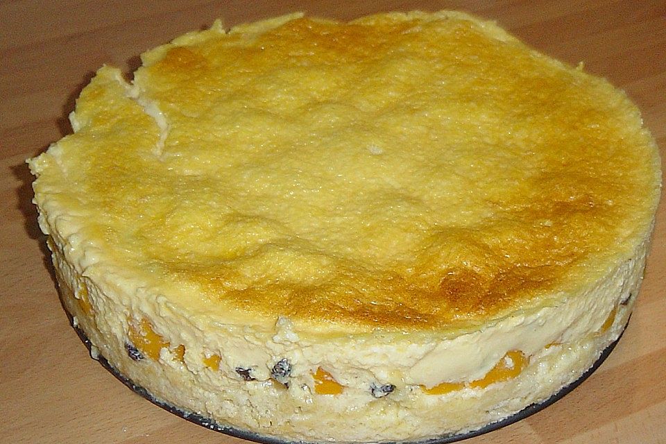 Pudding - Pfirsichkuchen vom Blech