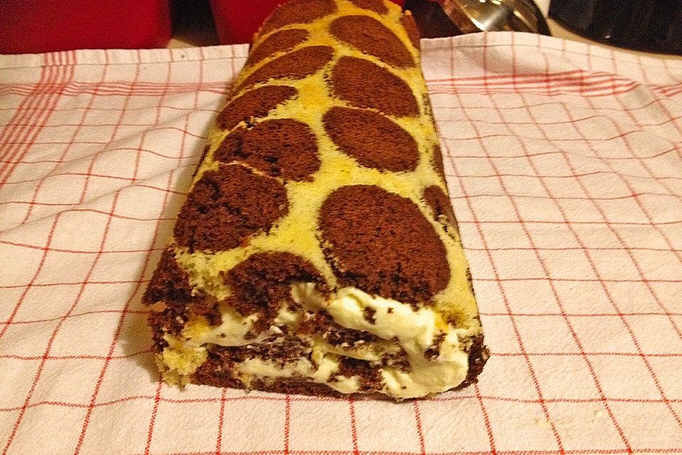 Giraffen-Biskuit-Roulade