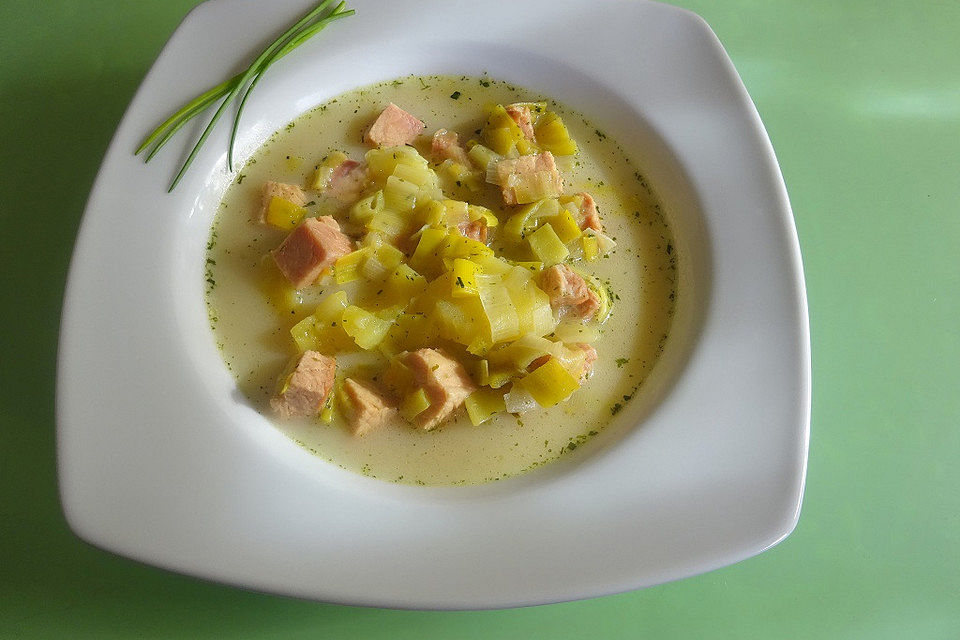 Kartoffel-Lauchsuppe mit Kasseler