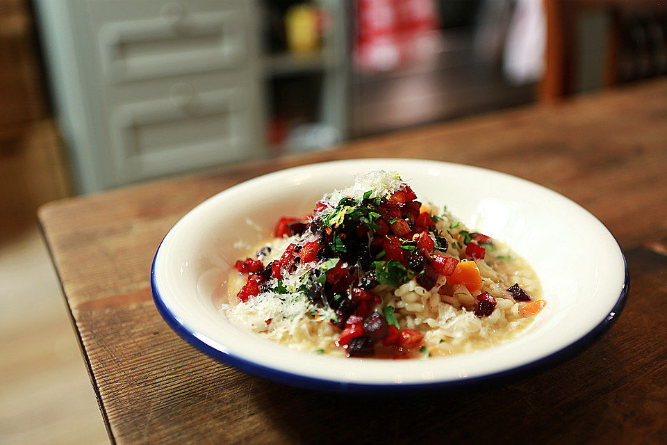 Wurzelgemüse-Risotto mit Gremolata