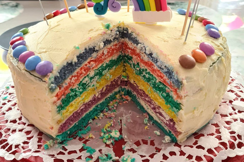 Regenbogenkuchen