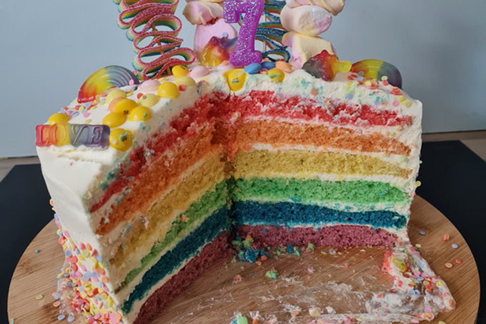 Regenbogenkuchen