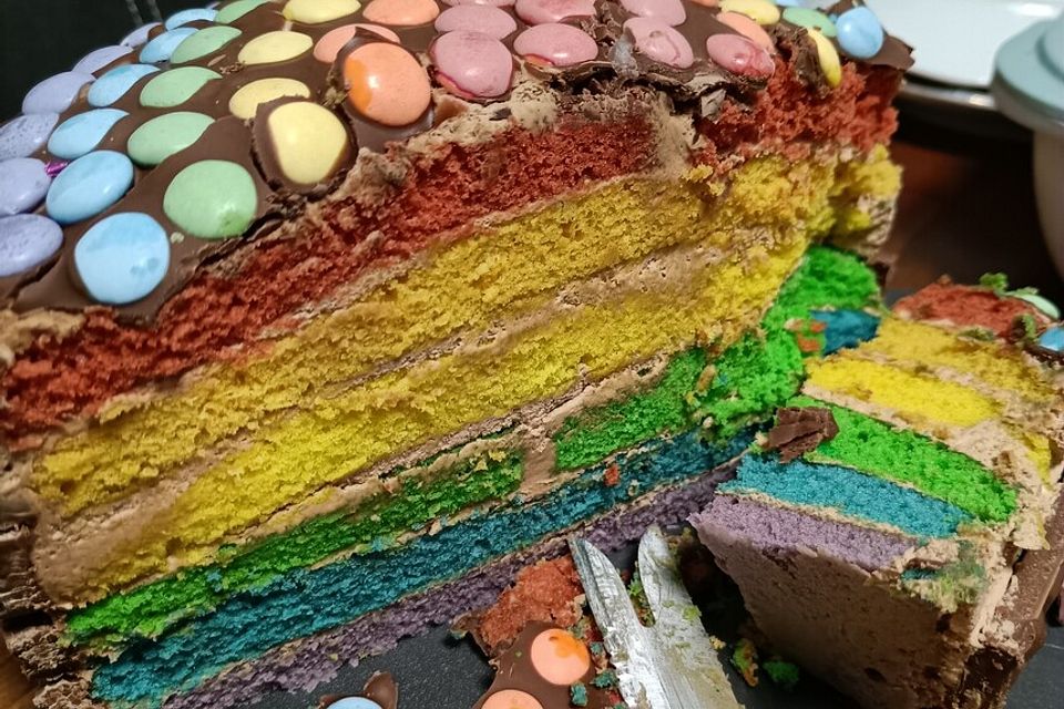 Regenbogenkuchen