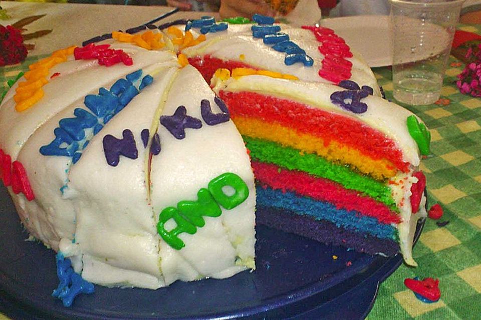 Regenbogenkuchen