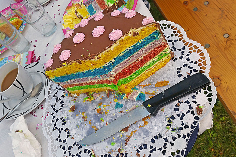 Regenbogenkuchen