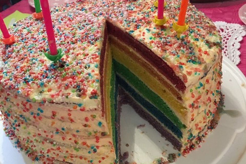 Regenbogenkuchen