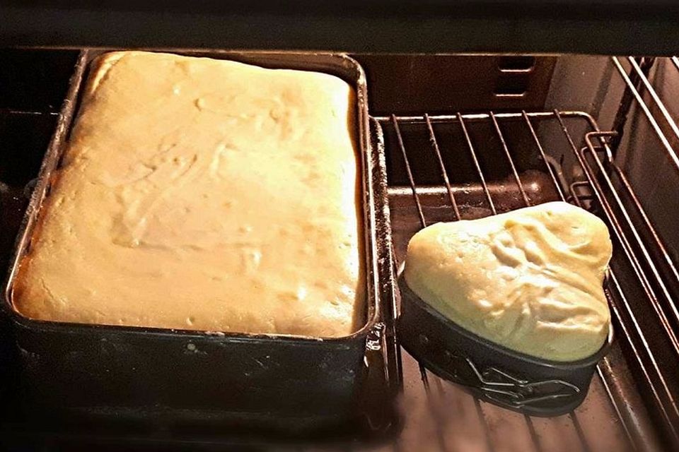 Käsekuchen mit Mürbeteigboden