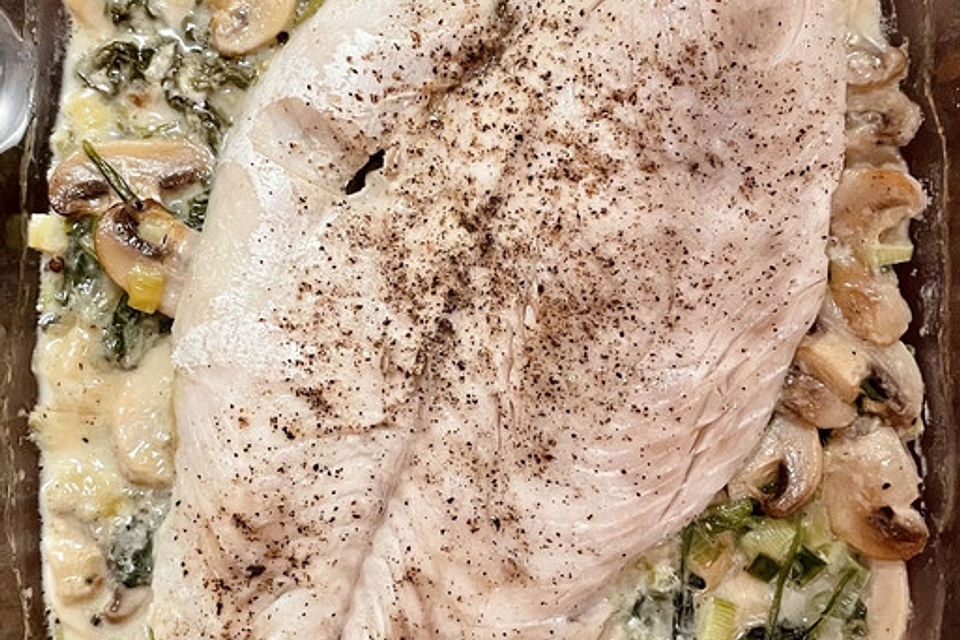 Fisch-Spinat-Gratin