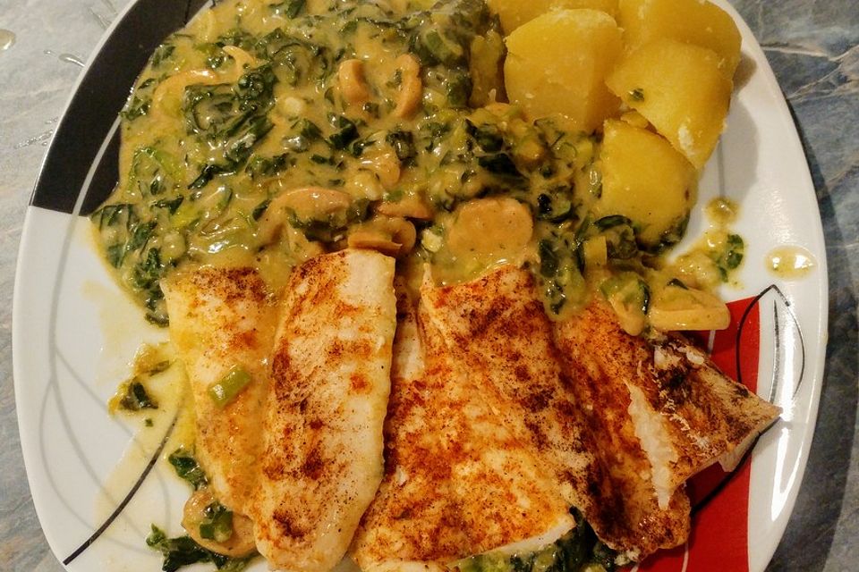 Fisch-Spinat-Gratin