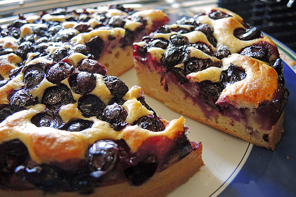 Blaubeer-Hefekuchen mit Stevia