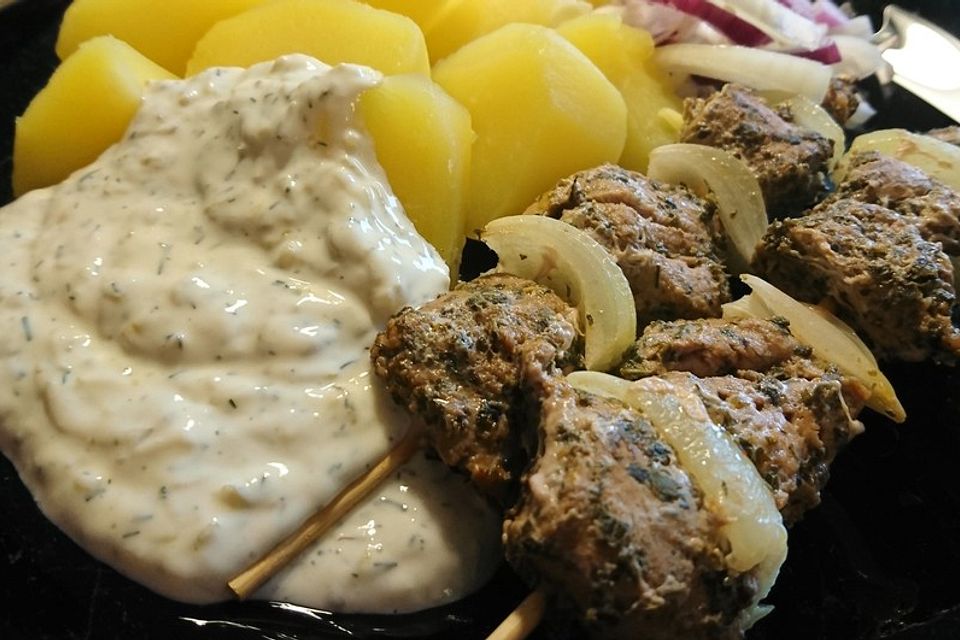 Filet-Souvlaki vom Grill