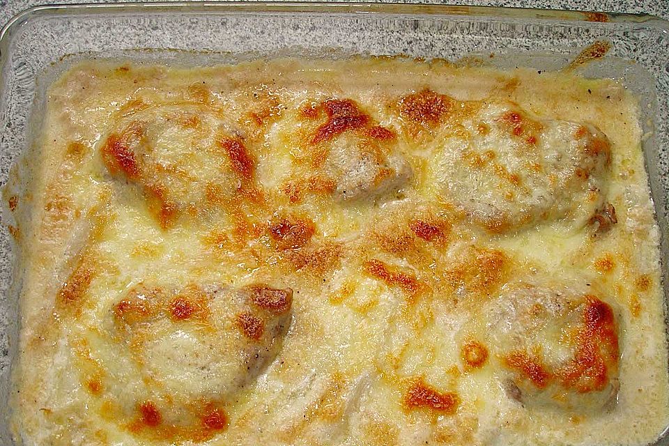 Spargel mit Schweinefilet, überbacken