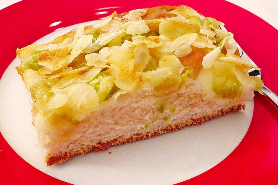 Butterkuchen mit Rhabarber