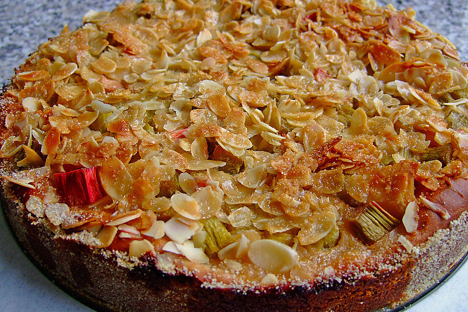 Butterkuchen mit Rhabarber