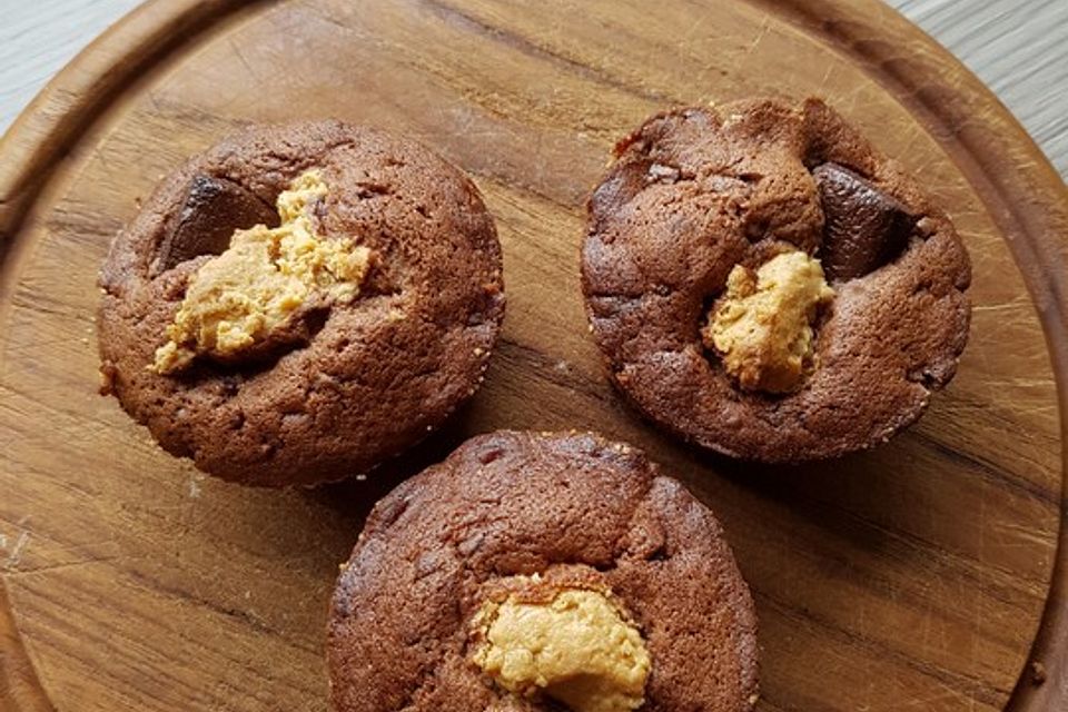 Erdnussbutter Brownie Muffin