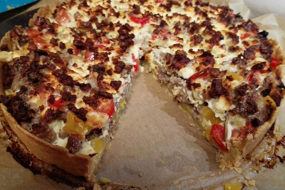 Hackfleisch-Feta Quiche