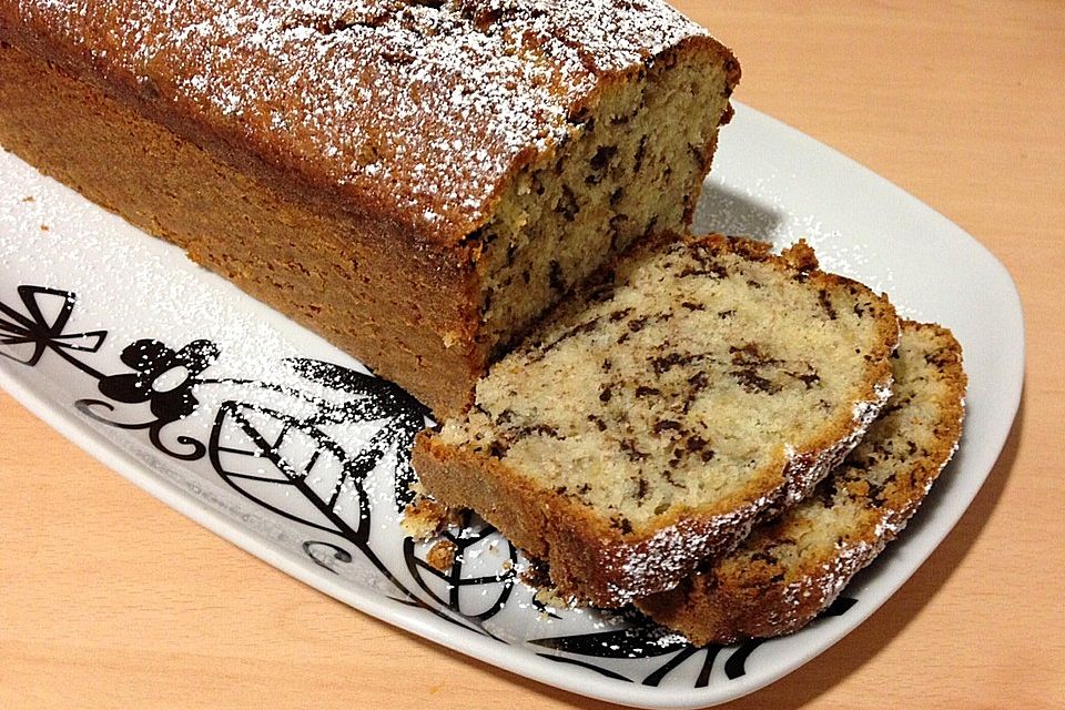 Schoko-Bananenbrot mit Joghurt