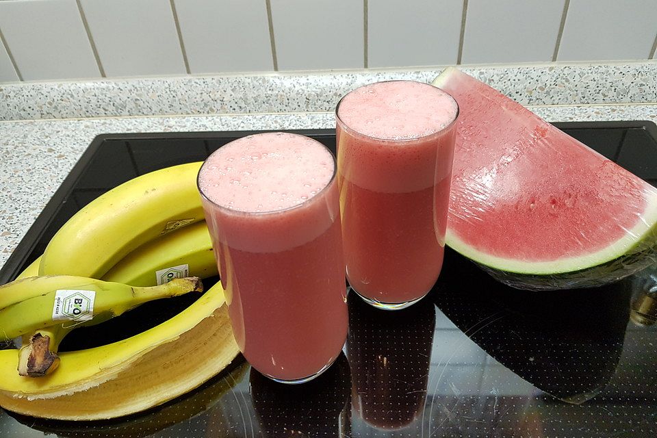 Wassermelone-Bananen-Joghurt Shake