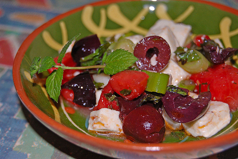 Sommerlicher Melonen-Feta-Salat