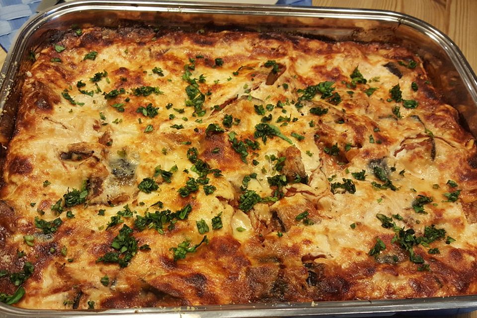 Auberginen-Lasagne mit Ricotta