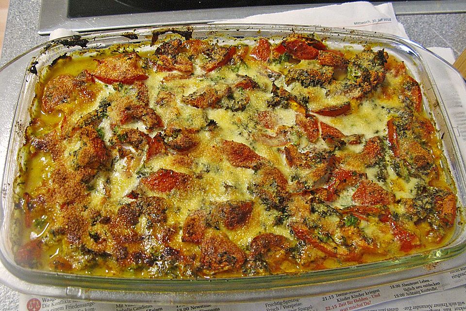 Zucchini-Gratin mit Schafskäse