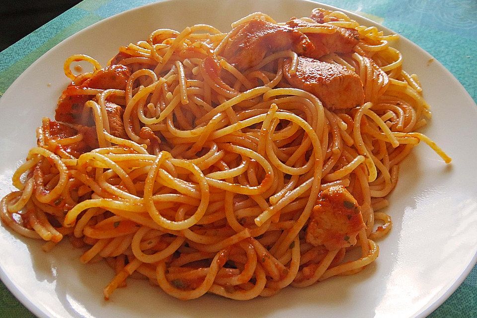 Spaghetti con pollo