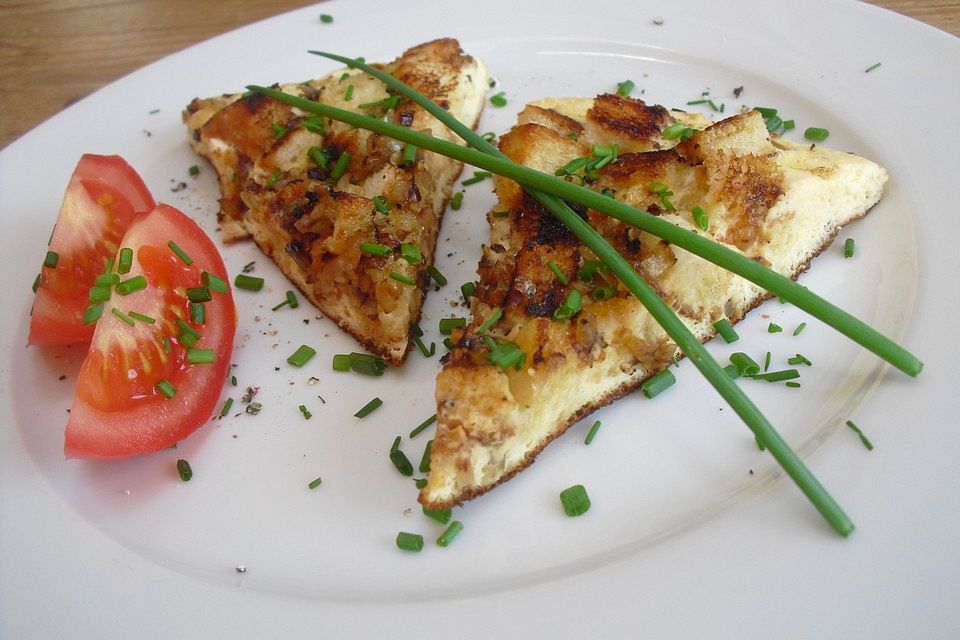 Eierpfanne auf Toastbrot