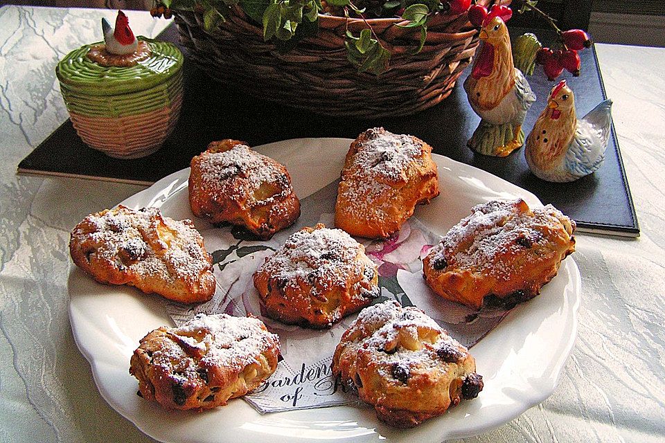 Apfelhäufchen mit Schokostückchen