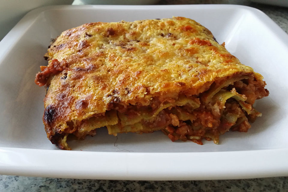 Vegane Bolognese-Lasagne