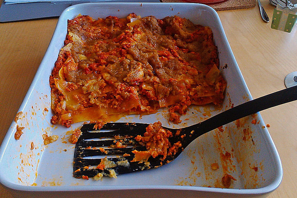 Vegane Bolognese-Lasagne