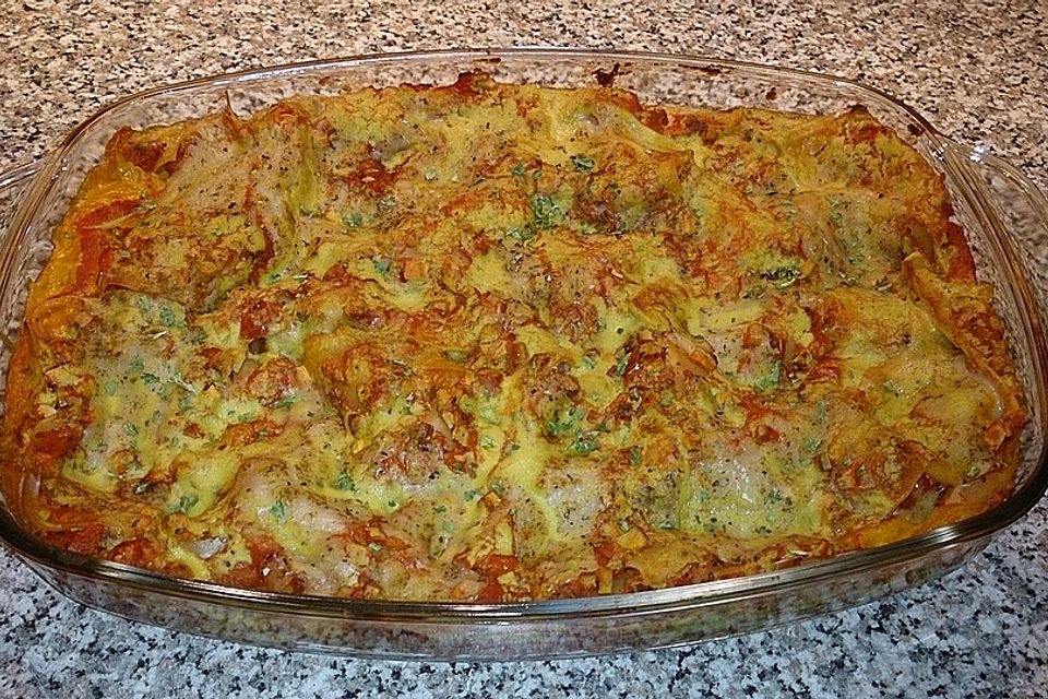 Vegane Bolognese-Lasagne