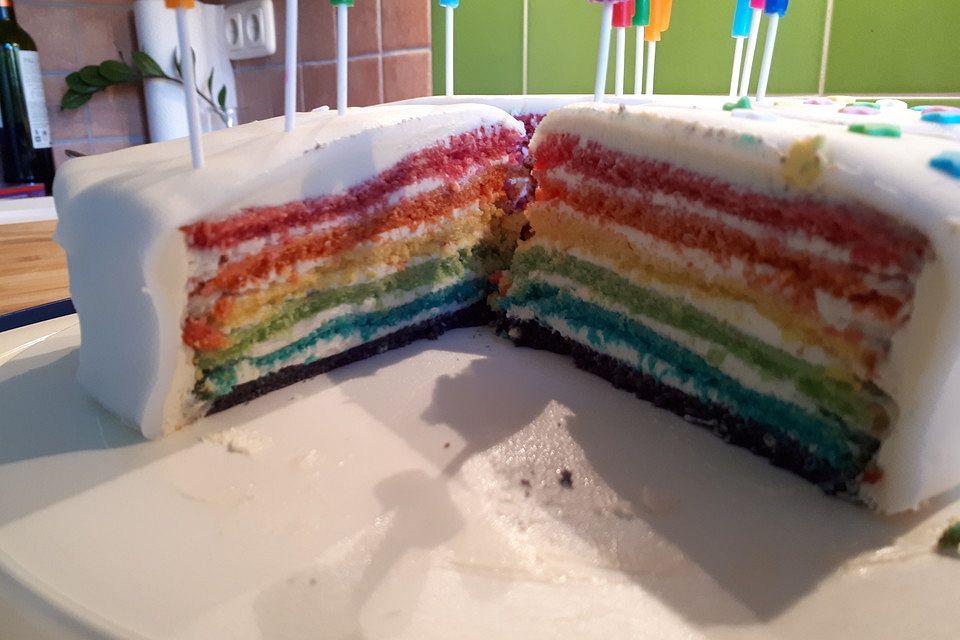 Regenbogenkuchen