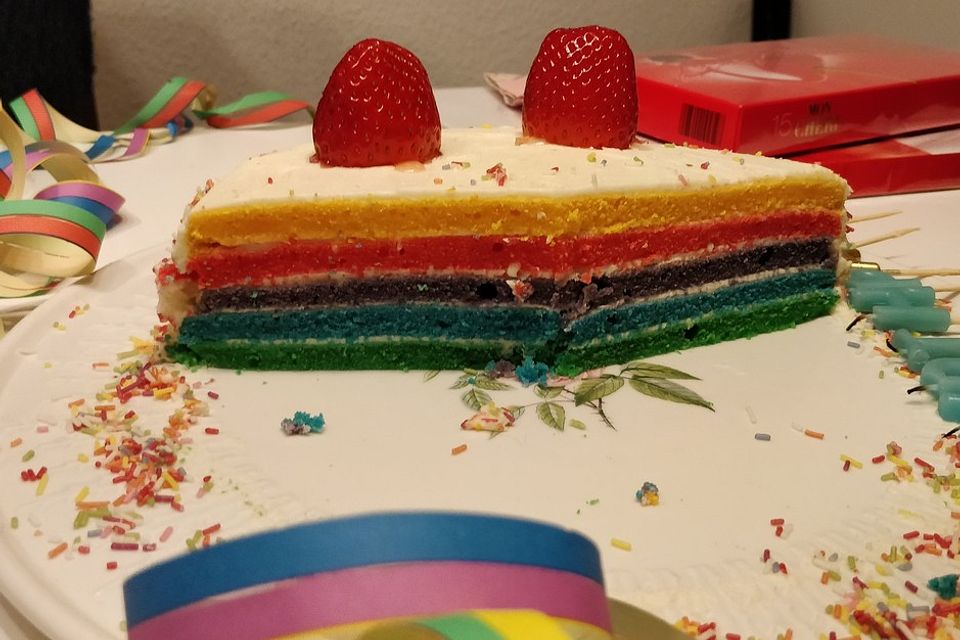 Regenbogenkuchen