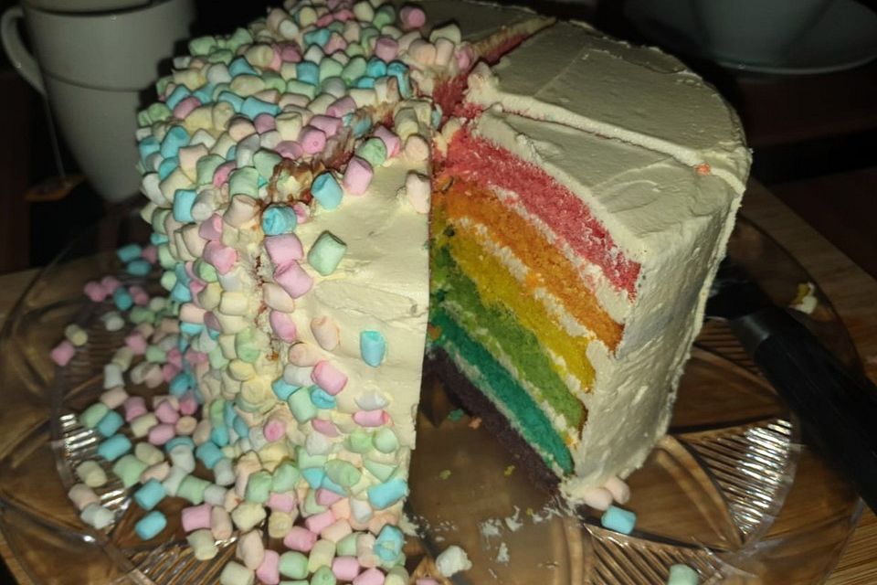 Regenbogenkuchen