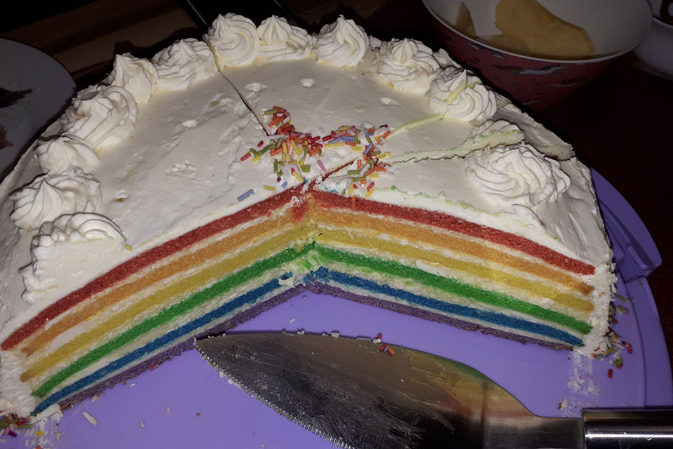 Regenbogenkuchen