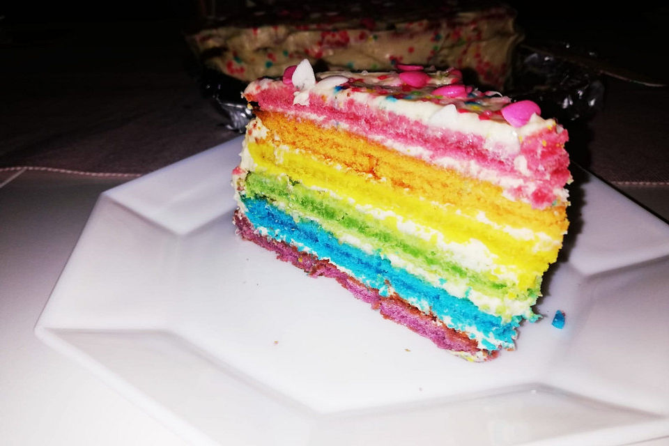 Regenbogenkuchen