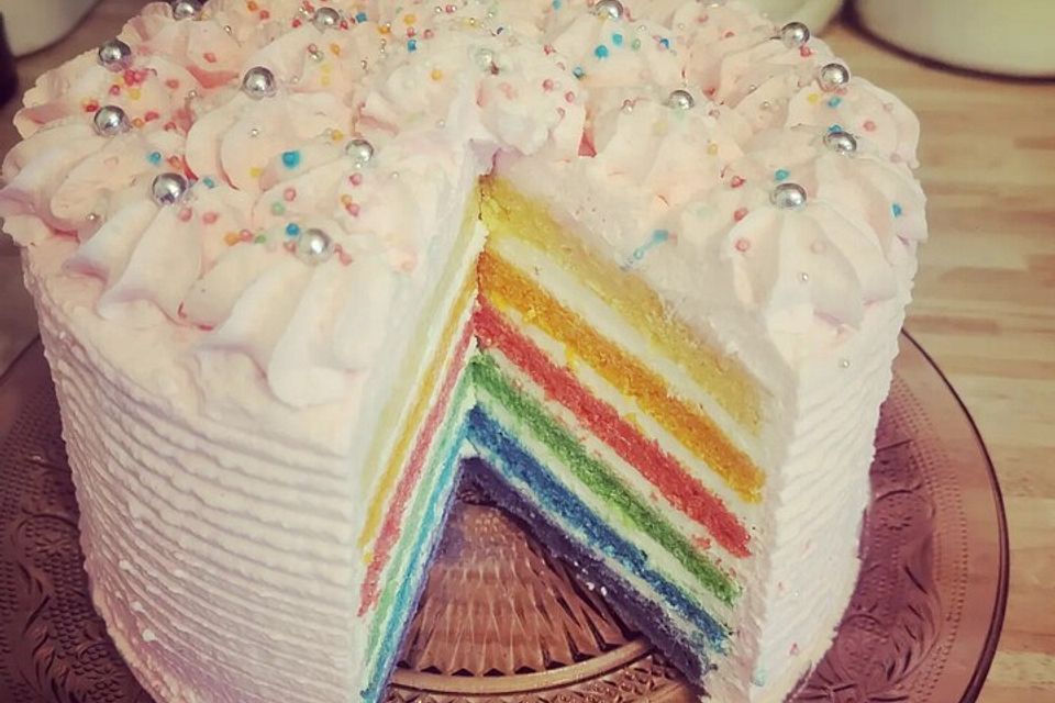 Regenbogenkuchen