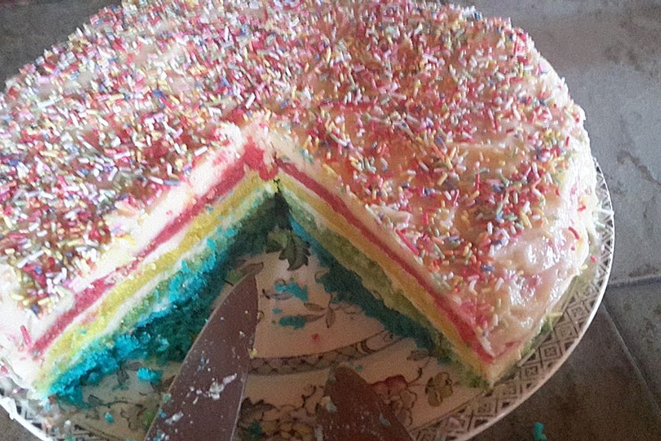 Regenbogenkuchen