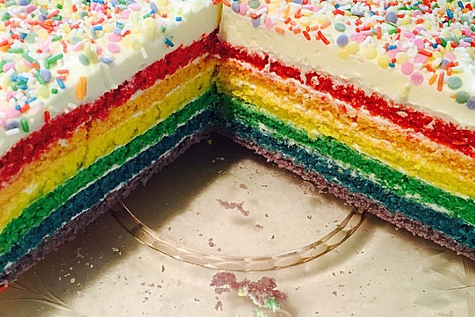 Regenbogenkuchen