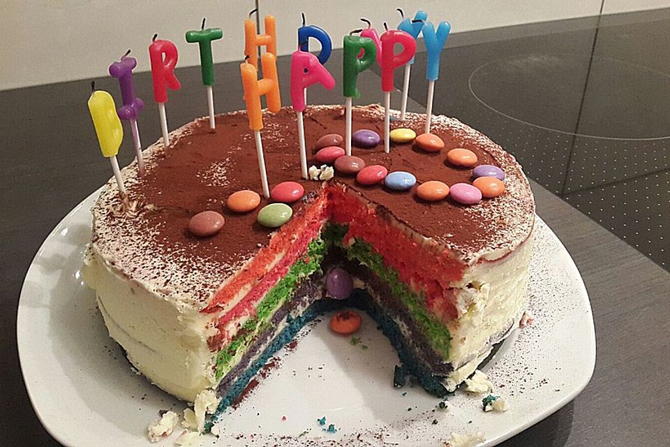 Regenbogenkuchen