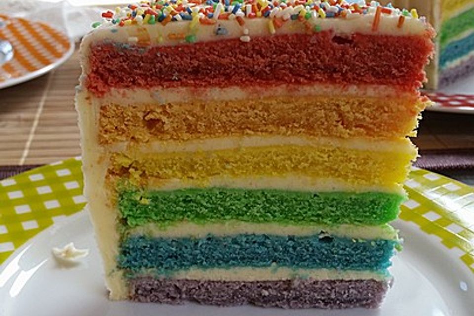 Regenbogenkuchen