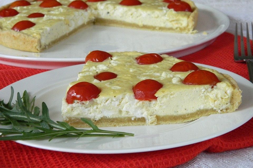 Schafskäse-Tomaten-Quiche