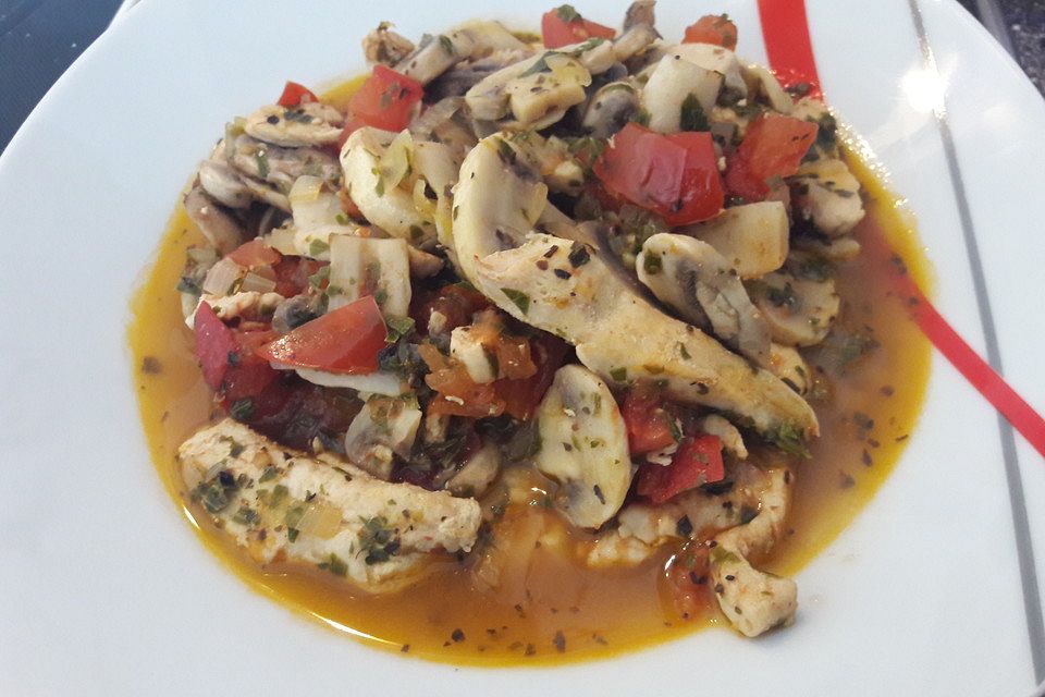 Champignons mit Liebstöckel