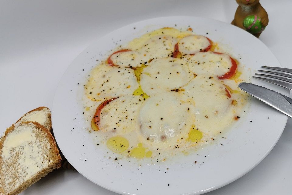 Tomaten mit überbackenem Mozzarella