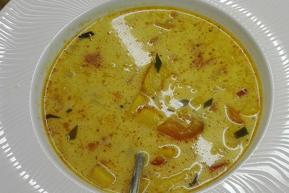 Exotische Hokkaido-Kürbissuppe