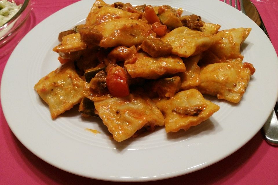 Maultaschen-Gemüse-Pfanne