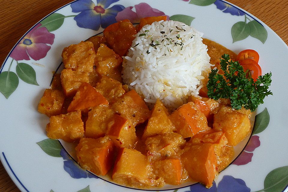 Einfaches Kürbiscurry