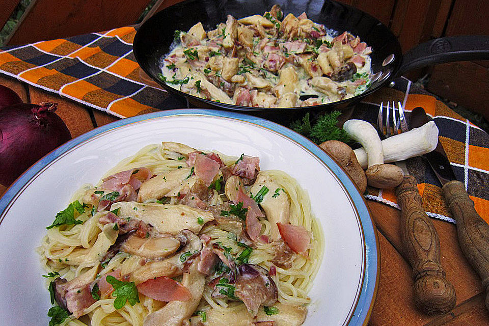 Spaghetti mit Kräuterseitlingen