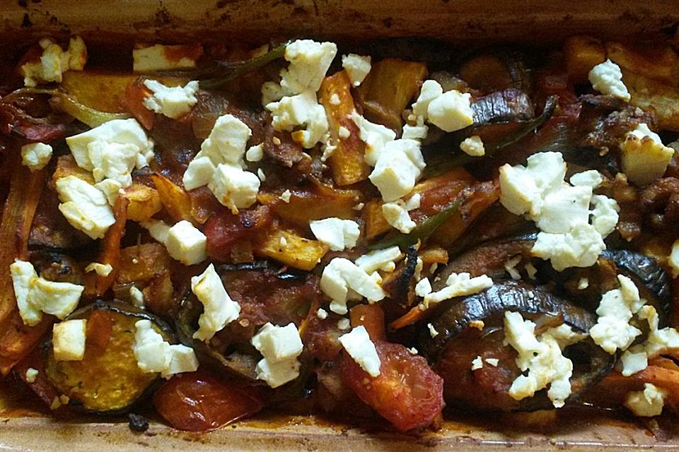 Pfannengemüse mit Feta