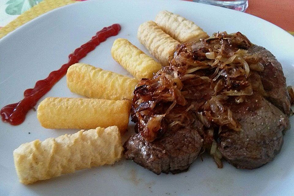 Gebeiztes Zwiebelsteak